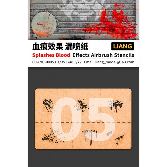 Splashes Blood Effects Airbrush Stencils for 1/35 1/48 1/72 Scale kits