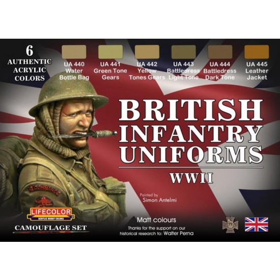 Acrylic Paint Set - WWII British Infantry Uniforms Set (6 x 22ml)