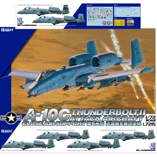 1/72 Fairchild Republic A-10C Thunderbolt II Close Air Support Attack Aircraft