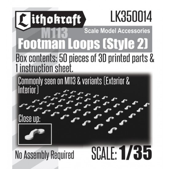 1/35 Footman Loops (Style 2) for M113/Variants Hull Decks Exterior/Interior