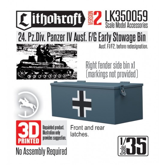 1/35 24 PzDiv Pz IV Ausf F/G Early Stwge Rack and Bin (Front and Rear Latches Type)