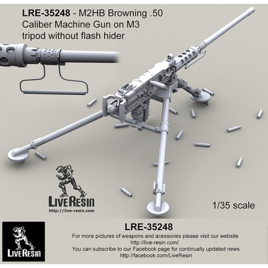 1/35 WWII M2HB .50 Calibre Machine Gun on M3 Tripod w/o Flash Hider in Korean/Vietnam War