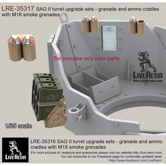 1/35 SAG II Turret Upgrade Sets - Ammo Boxes & Cradles w/M18 Smoke Grenades