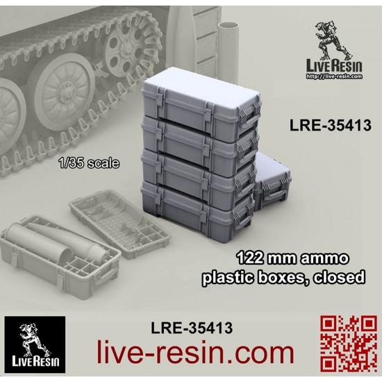 1/35 122mm Ammo Plastic Boxes, Closed