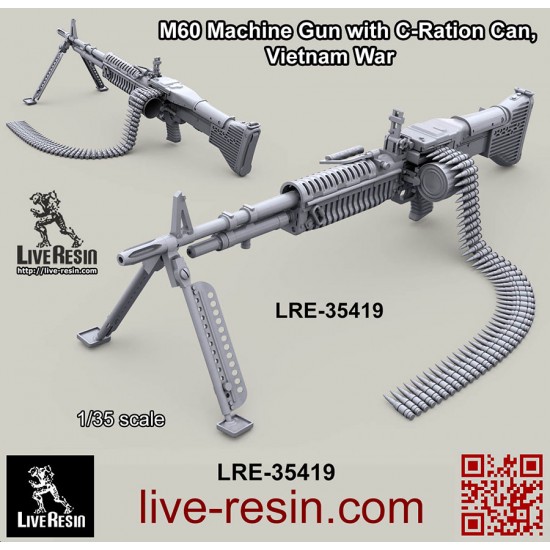 1/35 Vietnam War M60 Machine Gun with C-Ration Can