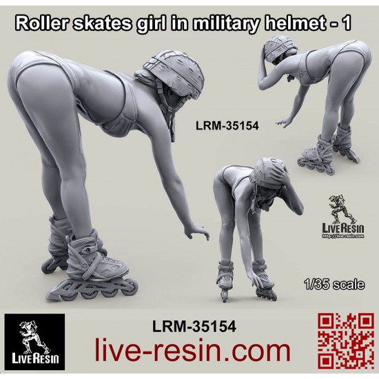 1/35 Roller Skates Girl In Military Helmet #1