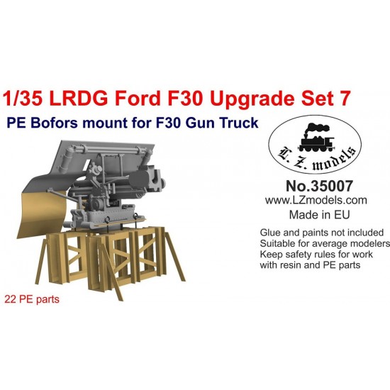 1/35 LRDG Ford F30 Upgrade set #7 Gun Truck Upgrade PE Gun Mount