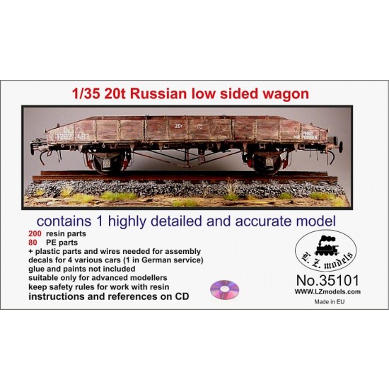 1/35 Russian 20t Low Sided Wagon (Full kit)