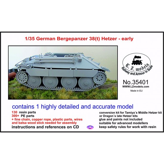 1/35 German Bergepanzer 38(t) Hetzer Early Conversion kit for Tamiya/Dragon's Hetzer kits