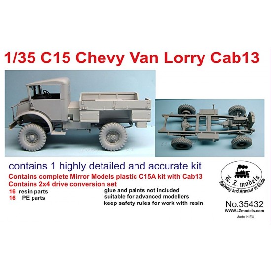 1/35 C15 Chevy Van Lorry Cab13 with 2x4 Drive Conversion parts