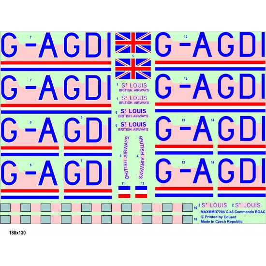 1/72 WWII British Commando Decals BOAC