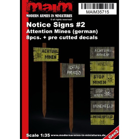 1/35 German Attention Mines - Notice Signs