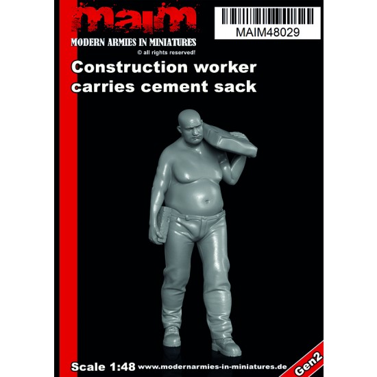 1/48 Construction Worker with Cement Bag