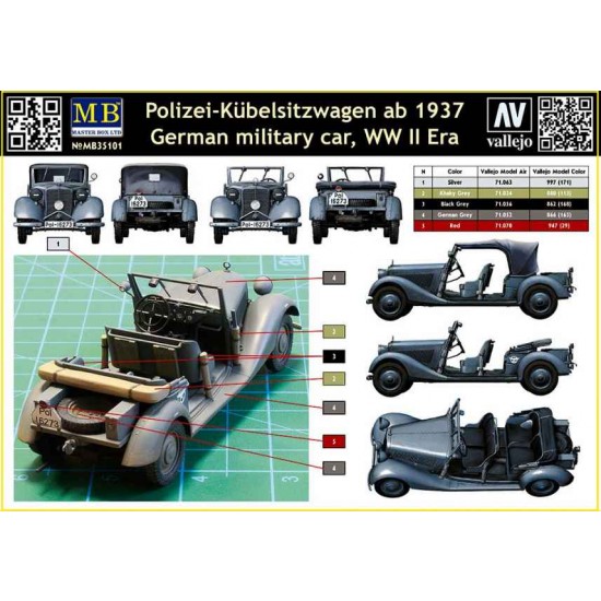 1/35 WWII German Military Car - Polizei-Kubelsitzwagen Ab 1937