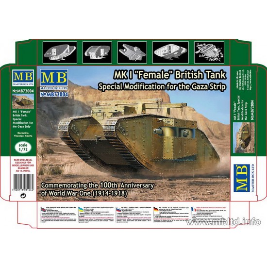 1/72 WWI 100th Anniversary-British Tank MK.I "Female" Special Modification for Gaza Strip