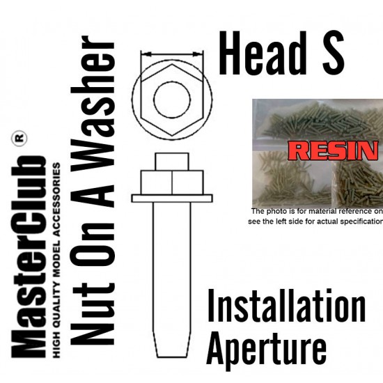 Nut On A Washer #Head S Dia.: 0.8mm, Installation Aperture Dia.: 0.8mm (120pcs)