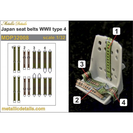 1/32 WWII Japanese Seatbelts 3D Decals Type #4