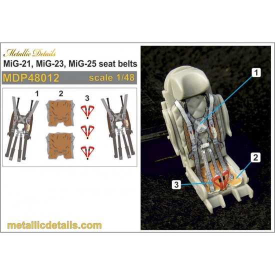 1/48 MiG-21, MiG-23, MiG-25 Seatbelts 3D Decals