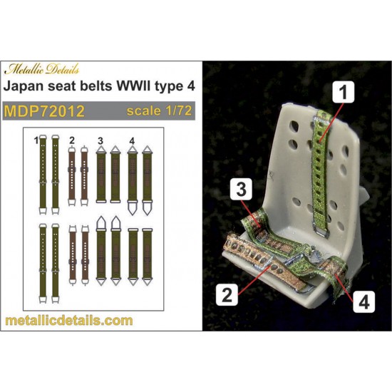 1/72 WWII Japanese Seatbelts 3D Decals Type #4