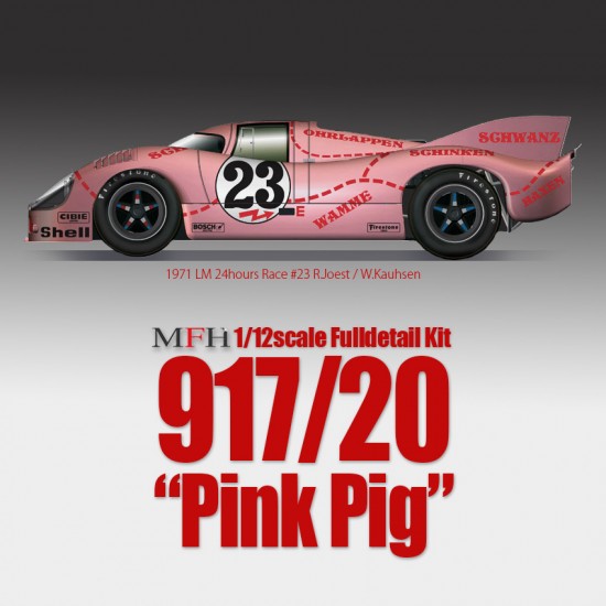 1/12 Full Detail Kit: Porsche 917/20 "Pink Pig" 1971 LM 24hours Race #23 R.Joest/W.Kauhsen