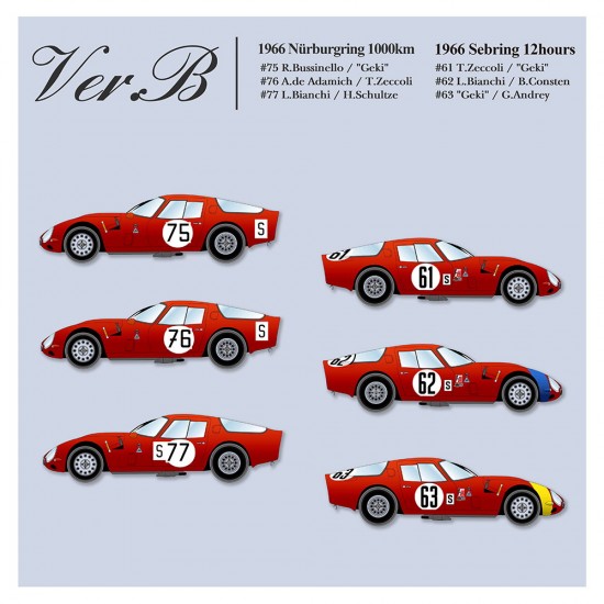 1/12 Alfa Romeo Giulia TZ2 Ver.B 1966 Nurburgring 1000km/1966 Sebring 12h