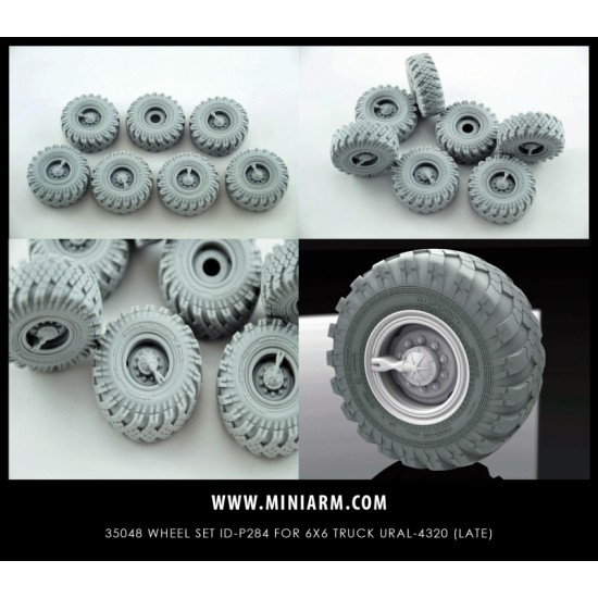 1/35 6X6 Truck URAL-4320 Wheels ID-P284 for Trumpeter kits #01012 (6pcs)