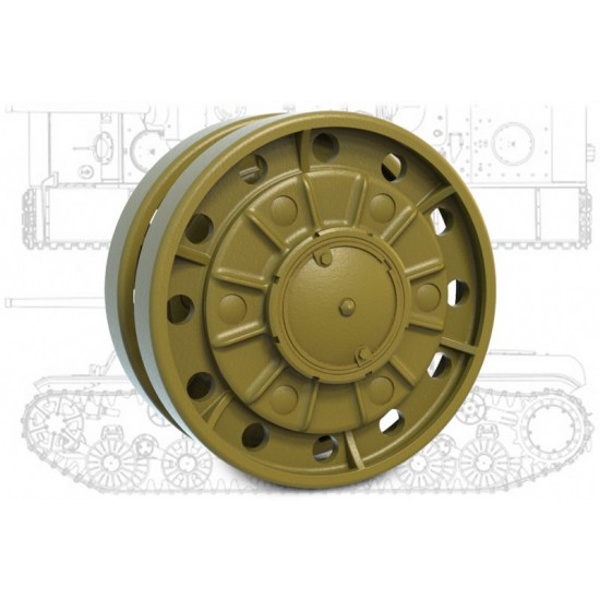 1/35 KV Roadwheel set (reinforced, ChTZ, 1941) for Zvezda/Tamiya/Trumpeter kits