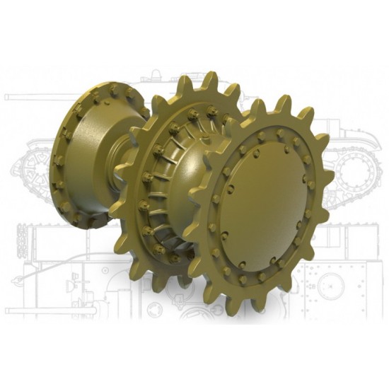 1/35 KV-1C Drive Sprockets for Zvezda/Tamiya/Trumpeter kits