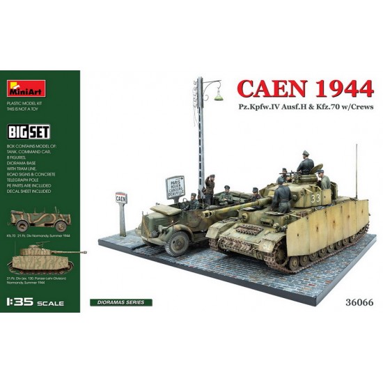 1/35 CAEN 1944 Pz.Kpfw.IV Ausf.H & Kfz.70 w/Crews