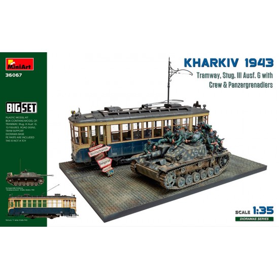 1/35 Kharkiv 1943: Tram & Stug. III Ausf. G with Crew. BIG SET