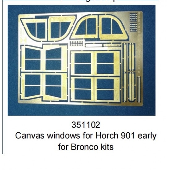 1/35 Horch 901 Early Canvas Windows for Bronco kits