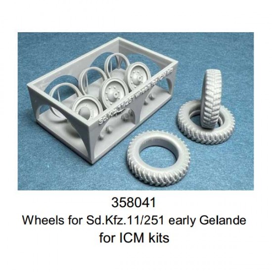 1/35 SdKfz.11/251 Early Wheels (gelande pattern) for ICM kits