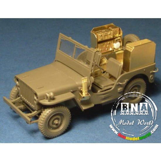 1/35 Photo-etched SCR-193 US WWII Radio Set for Jeep + Stowage Rack