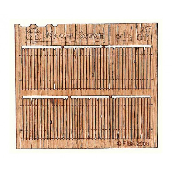 HO Scale 1/87 Plain Plank Cedar Fence - Rustic Type 11