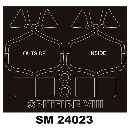 1/24 Supermarine Spitfire VIII Canopy Masks for Airfix kits