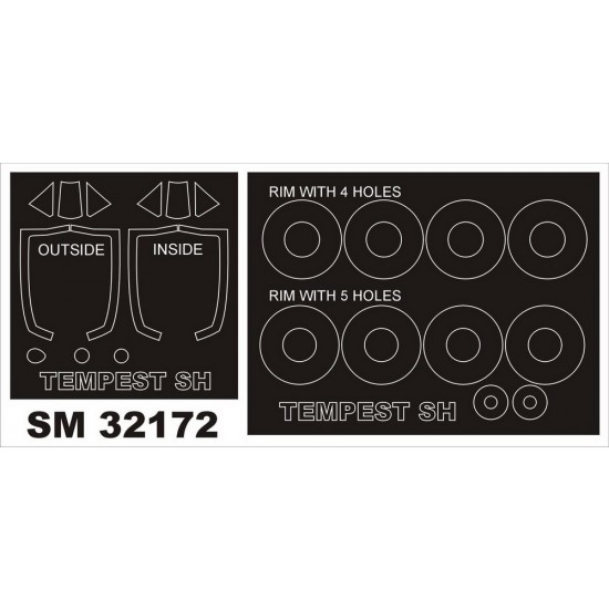 1/32 Hawker Tempest Mk.V Paint Mask for Special Hobby kit (outside-inside)