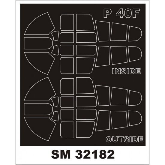 1/32 Curtiss P-40F Warhawk Paint Masks for Trumpeter Kit (Outside & Inside)