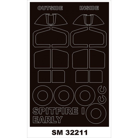 1/32 Spitfire I Early Canopy Masks (outside and inside) for Kotare kits