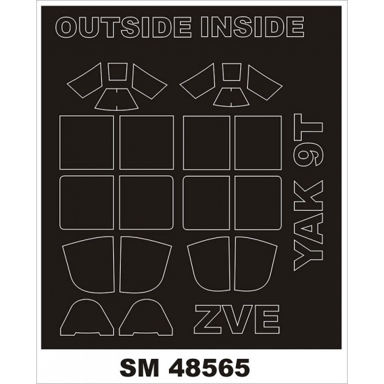 1/48 Yak-9T Canopy and Wheel Masks for Zvezda kits (Outside, Inside)