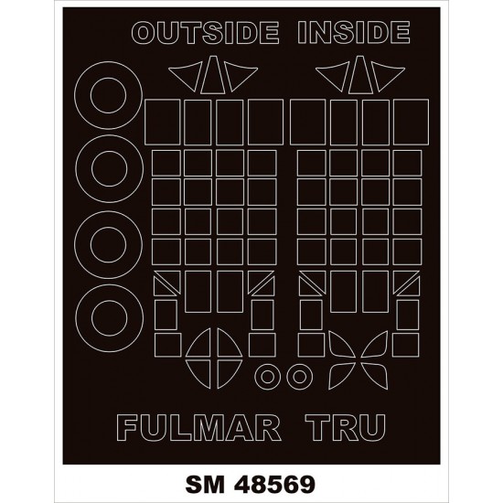 1/48 Fairey Fulmar  Canopy Masks (outside and inside) for Trumpeter kits