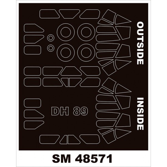 1/48 de Havilland DH.89 Dragon Rapide Canopy Masks for Armory Production kits