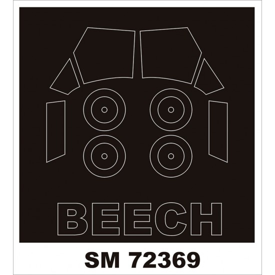 1/72 Beech Traveler Canopy Masks (outside) for AZ-MODEL