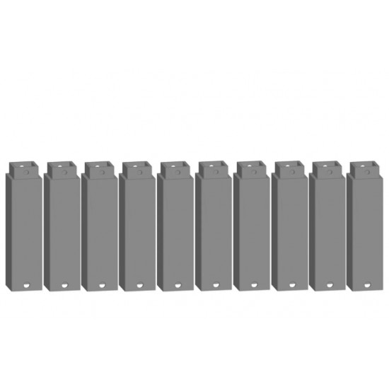 HO, TT, N Scale Easy-Track Railway - Pillar Element (10pcs, 16 mm x 16 mm x 58 mm)