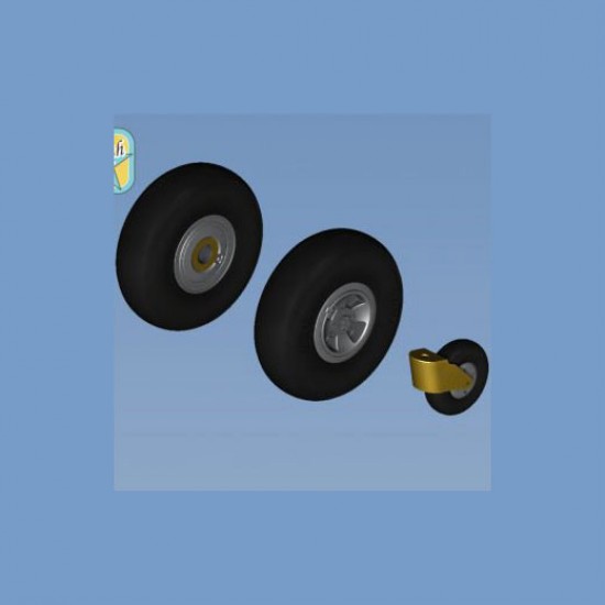 1/32 Spitfire Wheels Set (4 Spoke, Smooth Tyres, No Mask)