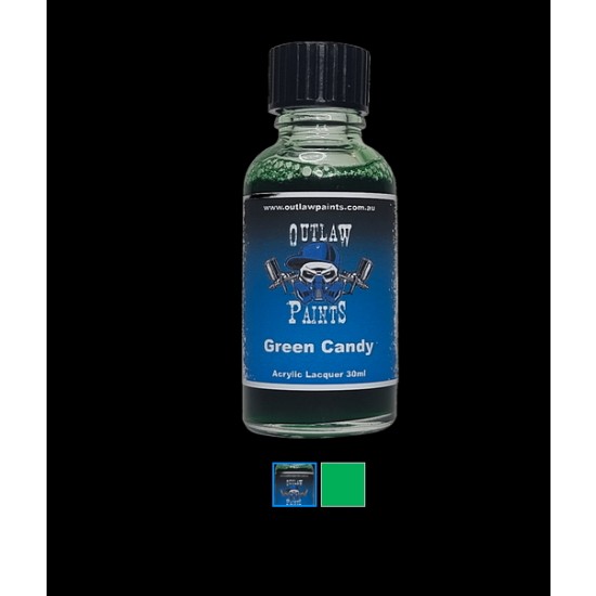 Acrylic Lacquer Paint - Candy Colour Green Candy (30ml)