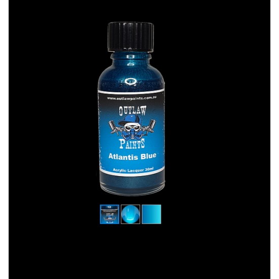 Acrylic Lacquer Paint - Metallic Colour Atlantis Blue (30ml)