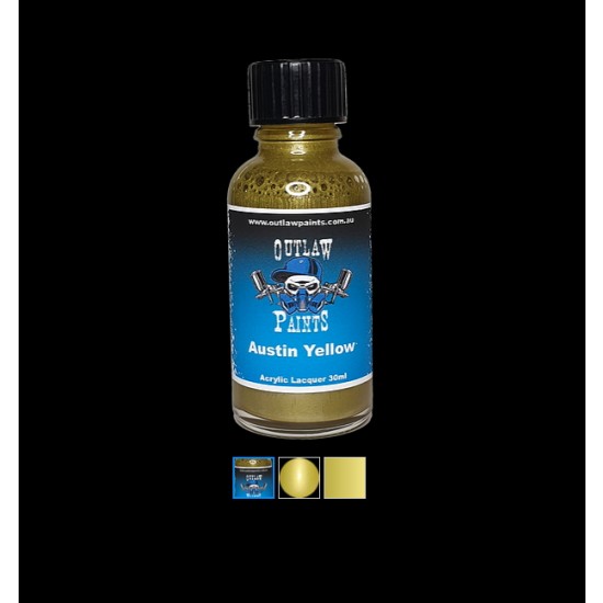 Acrylic Lacquer Paint - Metallic Colour Austin Yellow (30ml)