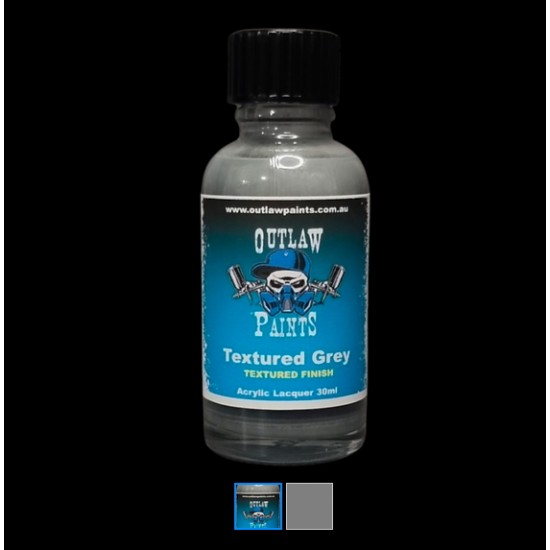 Acrylic Lacquer Paint - Solid Colour Textured Grey (30ml)