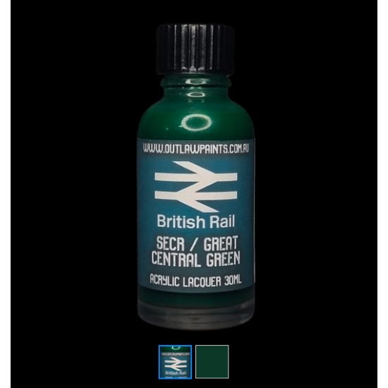 Acrylic Lacquer Paint - Solid Colour SECR / Great Central Green (30ml)