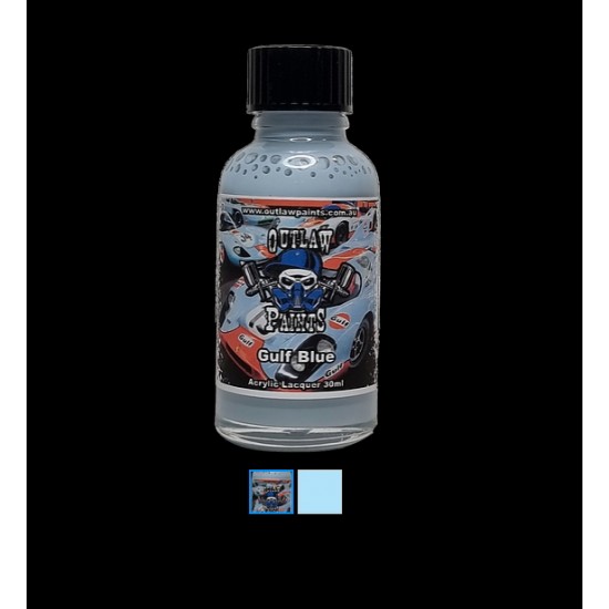 Acrylic Lacquer Paint - Solid Colour Gulf Blue (30ml)